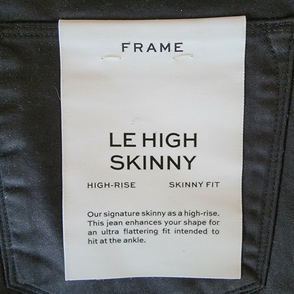 FRAME Le High Skinny Coated Noir Coated Jeans NWT 31 - Picture 7 of 14